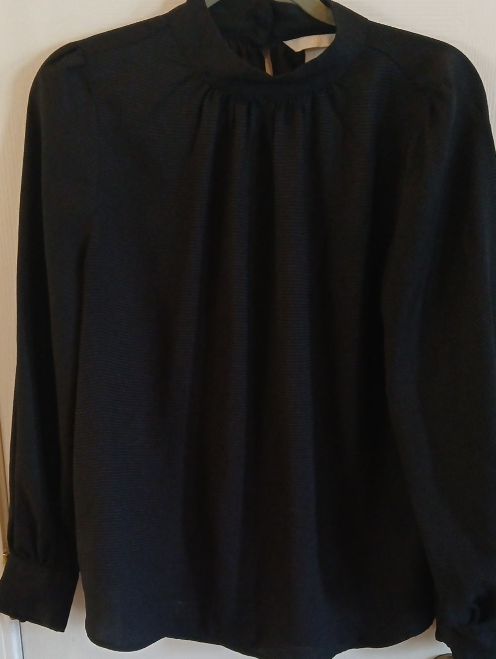 H&M Black Long-Sleeve Mock Neck Women's Blouse Size M